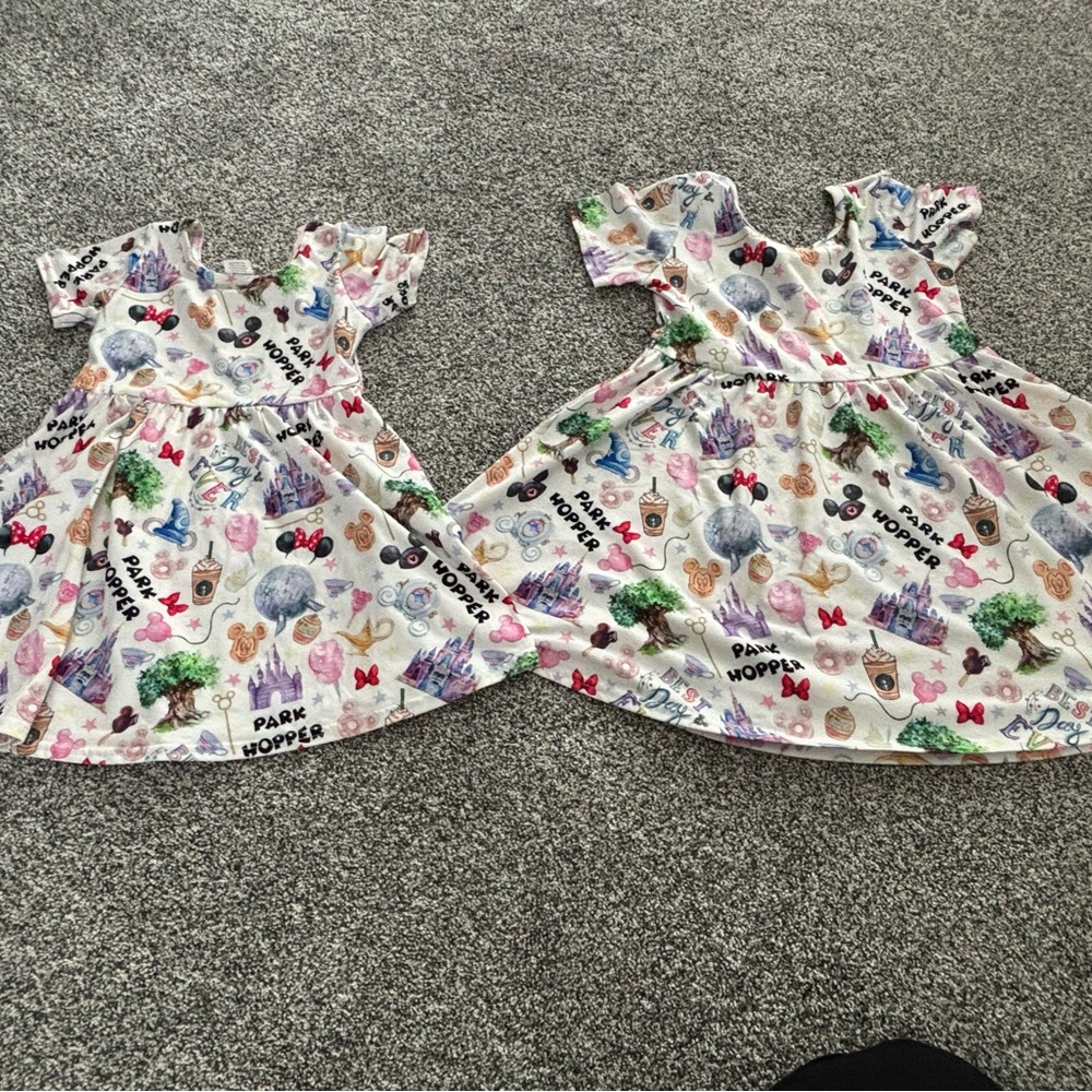 Disney dresses for sisters size 7/8 and 5/6